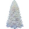 6.5′ Sparkle White Spruce Artificial Christmas Tree, Multi-Colored LED Lights